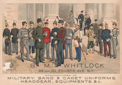 B.N. Whitlock, Manufacturer of military, band & cadet uniforms, headgear, equipments & c. by G.H. Buek & Co., 1890 —…