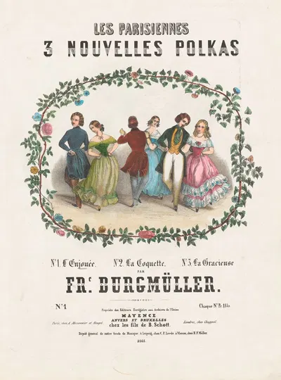Les parisiennes, 3 nouvelles polkas … par Frédéric Bürgmuller by B. Schott's Söhne, 1830-1937 — digital art print download