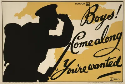 Boys! Come along, you're wanted by David Allen & Sons, 1915 — digital art print download