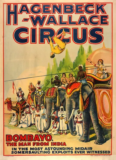Hagenbeck-Wallace circus, Bombayo, The man from India by Erie Litho Co., 1907-1929 — digital art print download