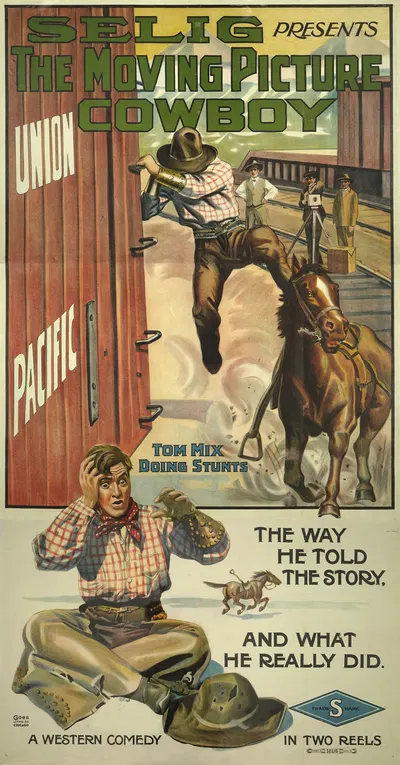 The Moving Picture Cowboy Tom Mix doing stunts. The way he told the story, and what he really did. by Гоэс Лито. Ко., 1914…