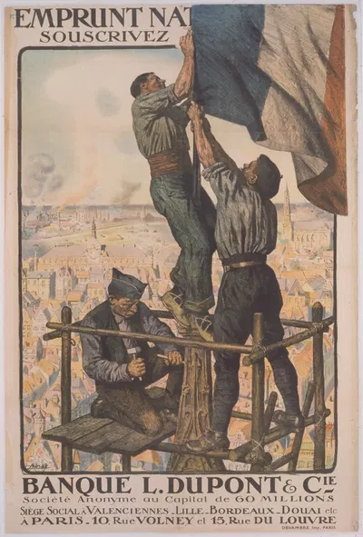 Banque L. Dupont & Cie. Emprunt Natioanl souscrivez by Люсьен Жона, 1920 — digital art print download