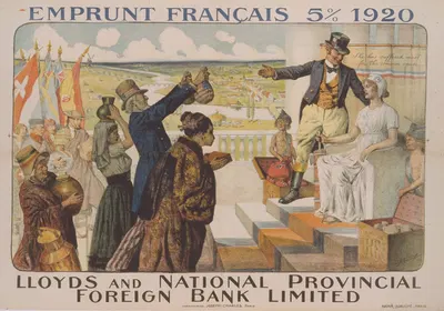 Emprunt Français 5 percent 1920-Lloyds and National Provincial Foreign Bank Limited by Люсьен Жона, 1920 — digital art…