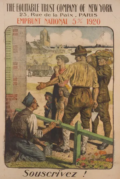 The Equitable Trust Company of New York. Emprunt National 5% 1920. Souscrivez! by Lucien Jonas, 1920 — digital art print…