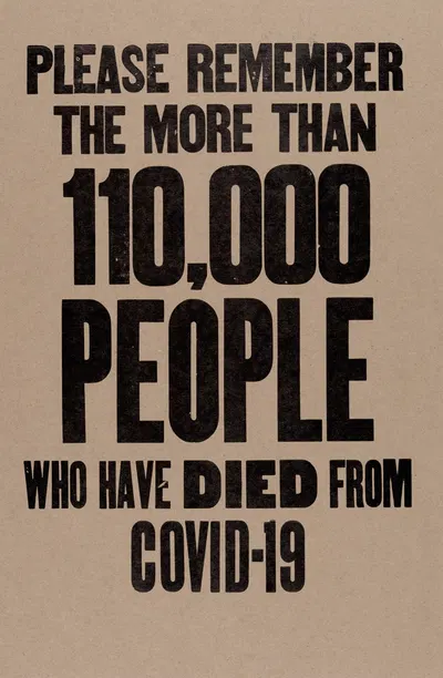 Please Remember The More Than 110,000 People Who Have Died From COVID-19 by Amos Kennedy, 2020 — digital art print download