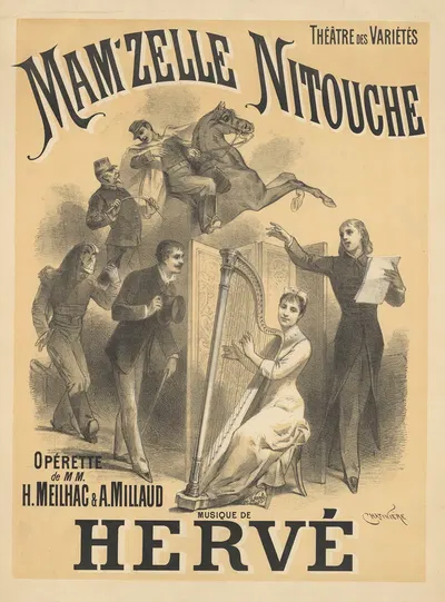 Théâtre des variétés. Mam'zelle Nitouche. Opérette de MM. H. Meilhac et A. Millaud by Антонин-Мари Шатиньер, 1883 — digital…