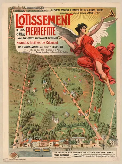 Lotissement du Parc et du Chateau Pierrefitte by Etablissements Minot, 1903 — digital art print download