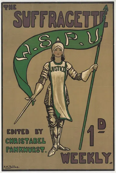 The Suffragette, W.S.P.U. by H.M. Dallas, 1912-1915 — digital art print download