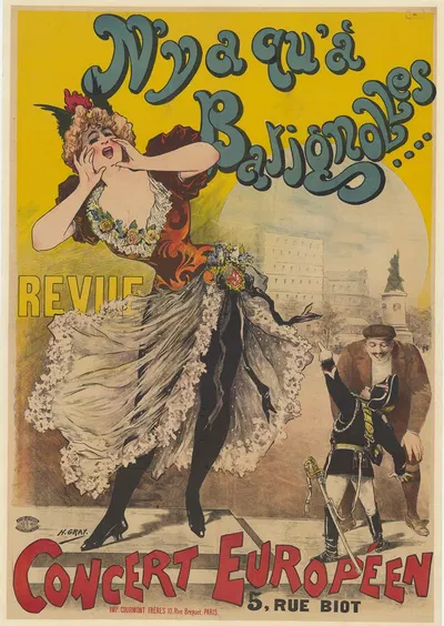 N'y a qu'à Batignolles… Revue. Concert Européen, 5, rue Biot by Анри Буланже Грей, 1897 — digital art print download