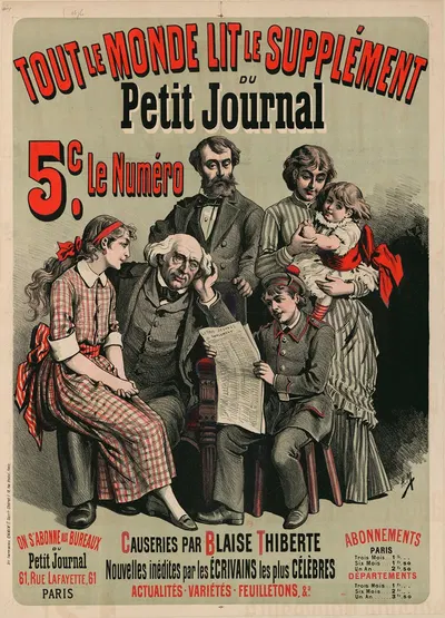 Tout le monde lit le supplément du Petit Journal by Анри Мейер, 1886 — digital art print download