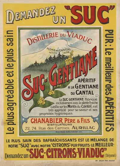 Suc de gentiane by Imp. Cassan, 1910 — digital art print download