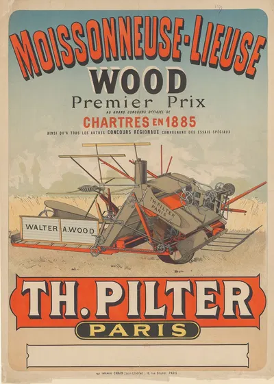Moissonneuse-lieuse Wood … Th. Pilter, Paris by Imp. Chaix, 1886 — digital art print download