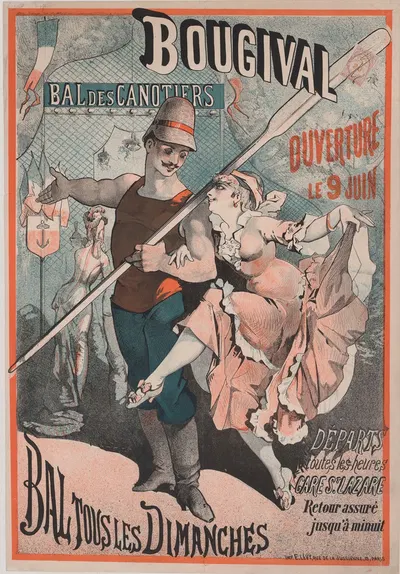 Bougival. Bal des canotiers by Имп. Эмиль Леви, 1878 — digital art print download