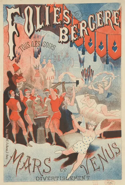 Folies-Bergère… Mars et Vénus by Imp. Franc, 1881 — digital art print download