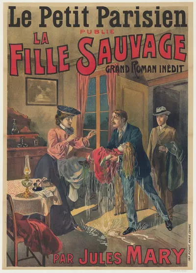 Le Petit Parisien publie La fille sauvage, grand roman inédit par Jules Mary by Imp. Pichot, 1904 — digital art print…