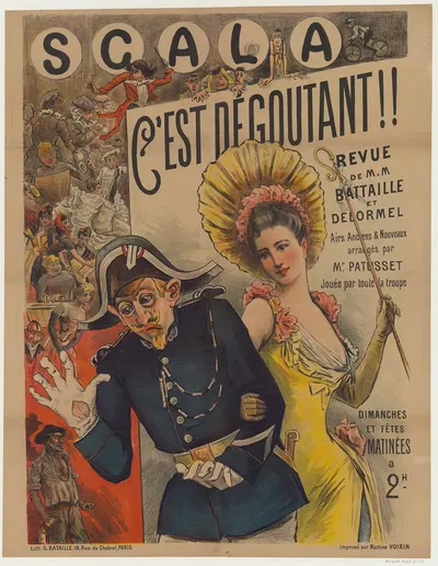 Scala. C'est dégoutant !! Revue de MM. Battaille et Delormel by Lith. G. Bataille, 1891 — digital art print download