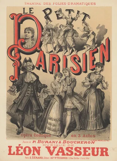 Théâtre des Folies-Dramatiques. Le Petit parisien by Paul Maurou, 1882 — digital art print download