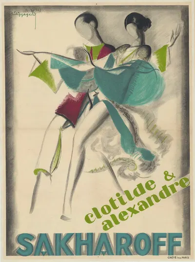 Clothilde et Alexandre Sakharoff by Philippe Petit, 1927 — digital art print download