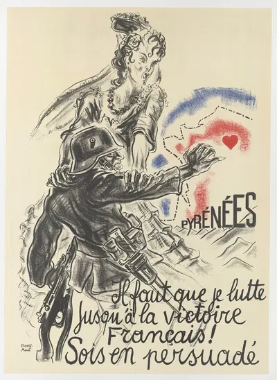 Pyrénées – Il faut que je lutte jusqu'à la victoire française! Sois en persuadé! by Pierre Mail, 1936 — digital art print…
