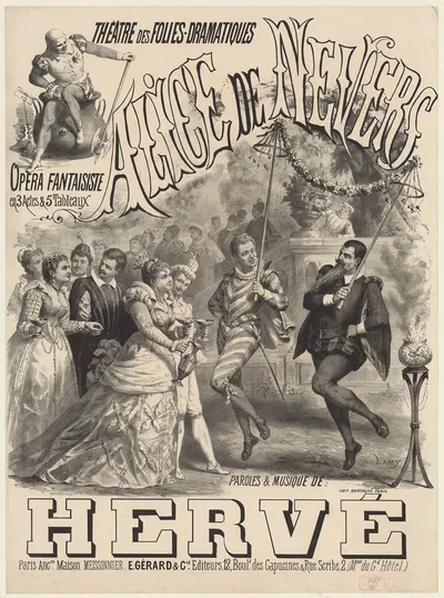 Théâtre des Folies-Dramatiques. Alice de Nevers by Pierre-Auguste Lamy, 1875 — digital art print download