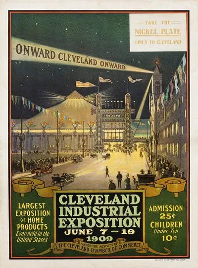 Onward Cleveland Onward by The Otis Lithograph Co., 1909 — digital art print download