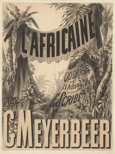 L' Africaine. Opéra en 5 actes. Paroles de E. Scribe. Musique de G. Meyerbeer by Antoine Barbizet, 1865 — digital art print…