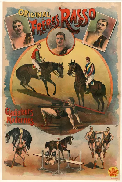 Original frères Rasso, gladiateurs modernes by Ateliers Alex Hoenig, 1890 — digital art print download