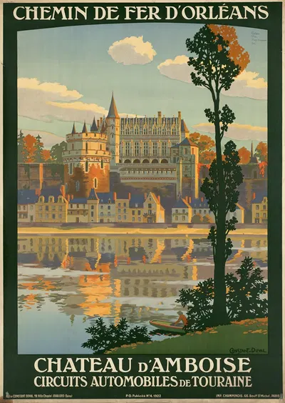 Chateau d'Amboise. Circuites Automobiles de Touraine by Constant Duval, 1922 — digital art print download