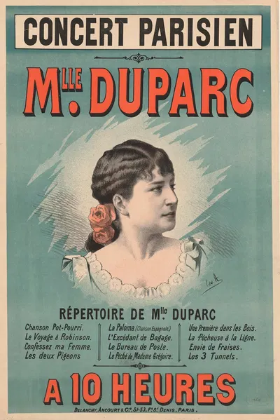 Concert-Parisien… Mlle Duparc by Эдвард Анкур, 1885 — digital art print download