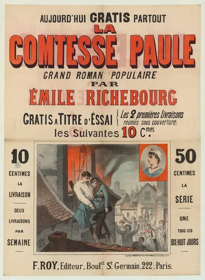 La Comtesse Paule, grand roman populaire par Emile Richebourg by Эдвард Анкур, 1888 — digital art print download