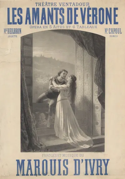 Théâtre Ventadour. Les Amants de Vérone by Edward Ancourt, 1878 — digital art print download