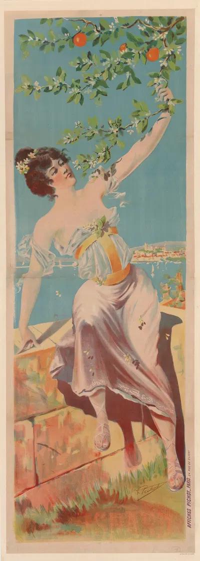 Eau de fleurs d'oranger marque Alpse Isnard by Eugène Pichot, 1898 — digital art print download