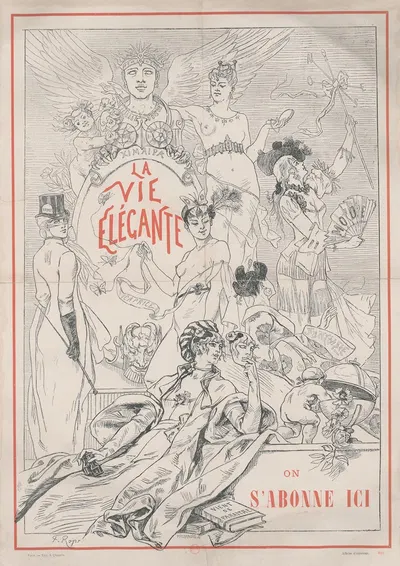 La vie élégante by Félicien Rops, 1882 — digital art print download