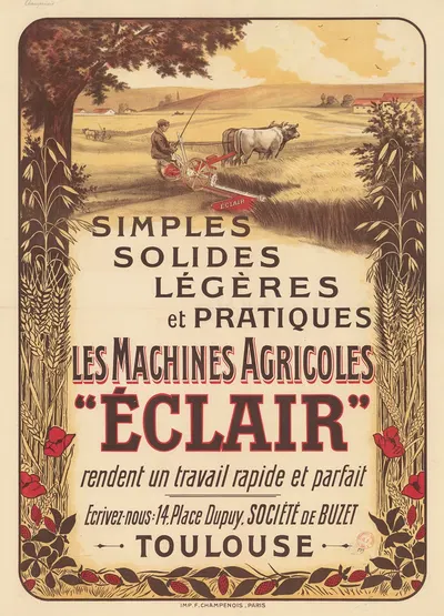 Simples, solides…, les machines agricoles 'Eclair' by Имп. Ф. Шампеноа, 1914 — digital art print download