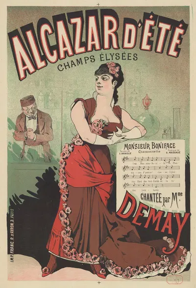 Alcazar d'Eté… Monsieur Boniface, chansonette by Imp. Franc, 1882 — digital art print download