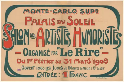 Monte-Carlo … Salon des Artistes Humoristes by Имп. Поль Дюпон, 1909 — digital art print download