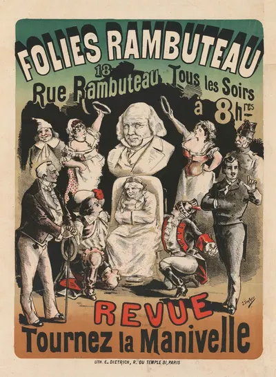 Folies-Rambuteau… Revue – Tournez la manivelle by Ж. Жоншер, 1879 — digital art print download
