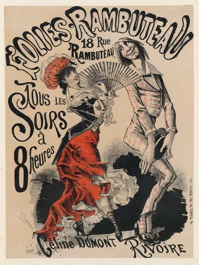 Folies-Rambuteau…Céline Dumont, Rivoire by Ж. Жоншер, 1888 — digital art print download
