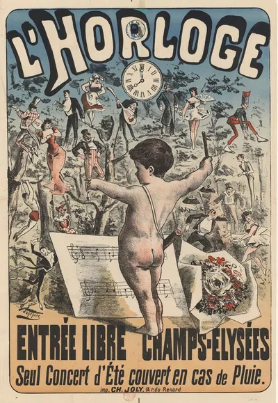 L' Horloge…Champs-Elysées by Ж. Жоншер, 1882 — digital art print download