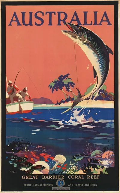 Australia, Great Barrier Coral Reef by James Northfield, 1930–1939 — digital art print download