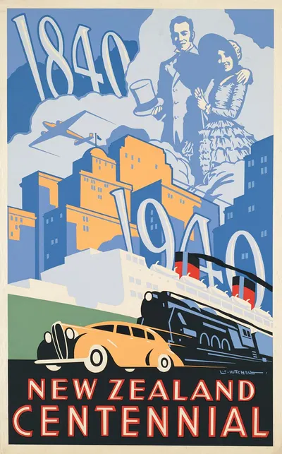New Zealand Centennial by Leonard Cornwall Mitchell, 1940 — digital art print download