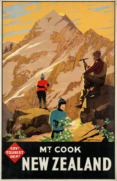 New Zealand. Mt. Cook by Leonard Cornwall Mitchell — digital art print download
