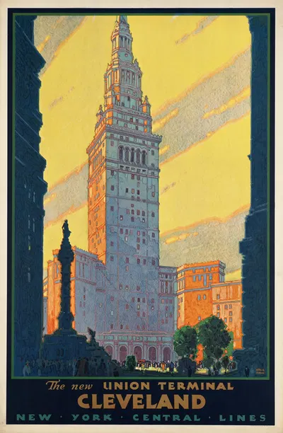 The new Union Terminal. Cleveland by Leslie Ragan — digital art print download
