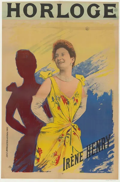 Horloge. Irène Henry by Lith. G. Bataille, 1895 — digital art print download