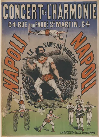 Concert de l'Harmonie… Napoli, le Samson moderne by Lith. Van Geleyn, 1874 — digital art print download