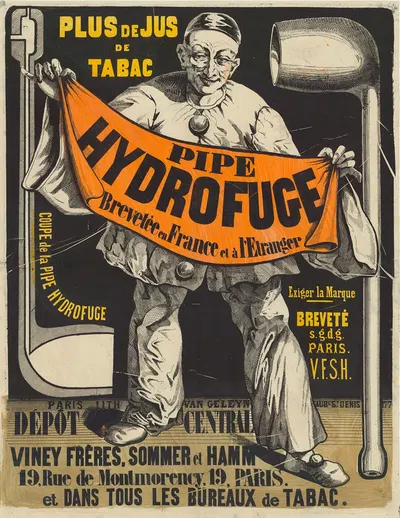 Plus de jus de tabac, pipe hydrofuge by Lith. Van Geleyn, 1860 — digital art print download