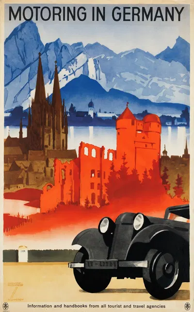 Motoring in Germany by Ludwig Hohlwein — digital art print download