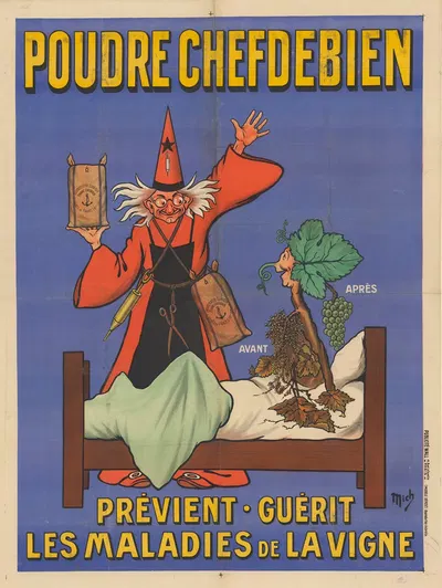 Poudre Chefdebien prévient, guérit les maladies de la vigne by Мишель Либо, 1914 — digital art print download