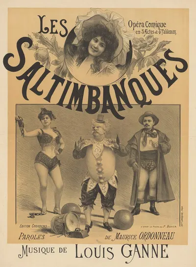 Les Saltimbanques. Opéra-comique en 3 actes et 4 tableaux by Paul Maurou, 1900 — digital art print download