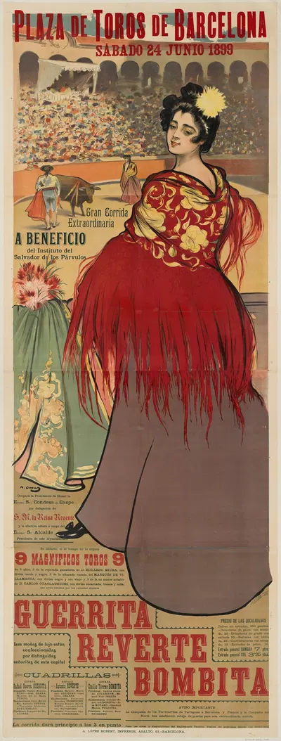 Plaza de toros de Barcelona, sabado 24 junio 1899. Guerrita reverte bombita by Ramón Casas, 1899 — digital art print download